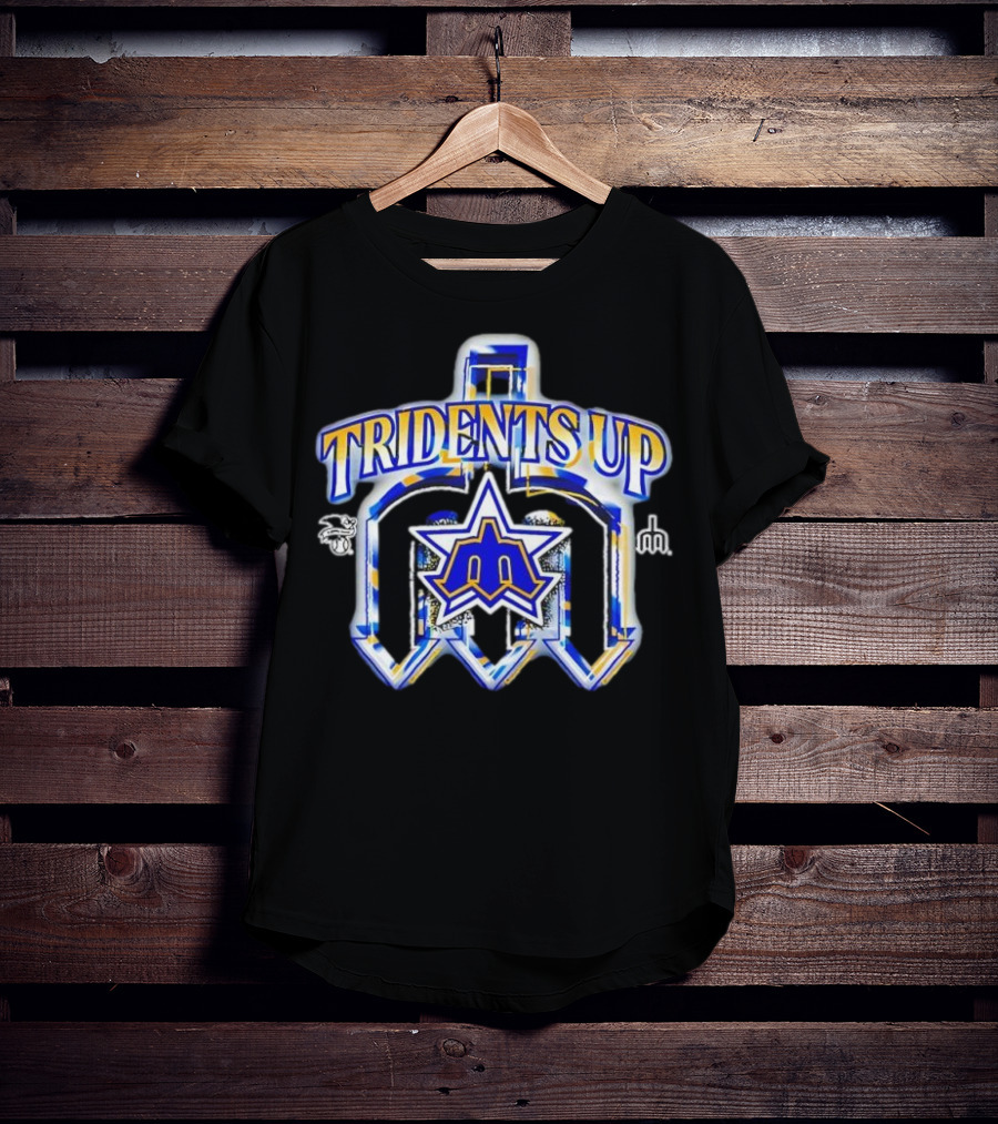 Seattle Mariners Tridents Up Blue Yellow Star MLB Sports Team T-Shirt