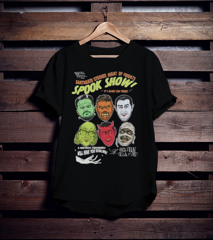 Santagato Studios Night Of Frights Spook Show Monster Mash Live On Stage T-Shirt