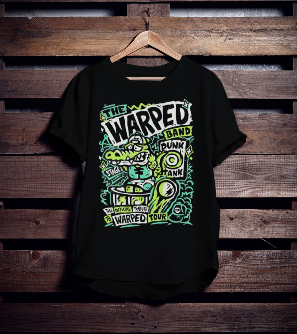 The Warped Band Dunk Tank Warped Tour Crocodile Cartoon T-Shirt