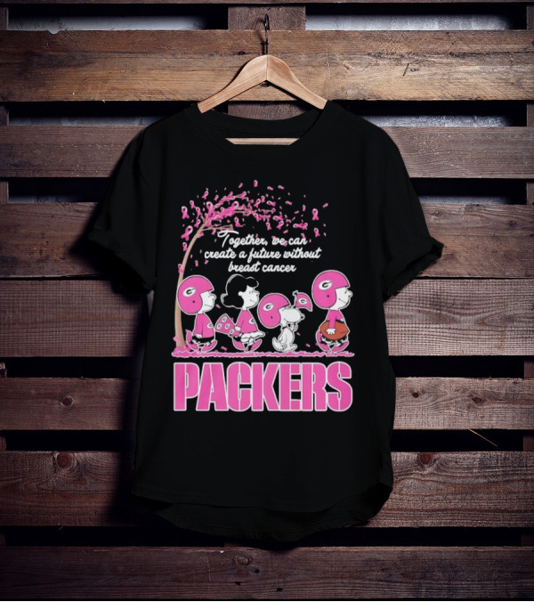Together We Can Create A Future Without Breast Cancer Packers And Peanuts Collaboration T-Shirt
