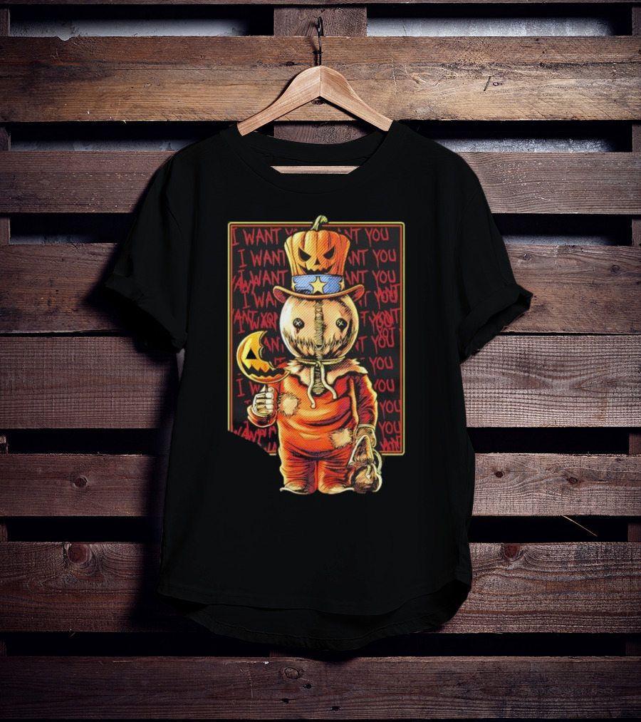 Uncle Sammy Trick 'r Treat Halloween Pumpkin Head I Want You T-Shirt