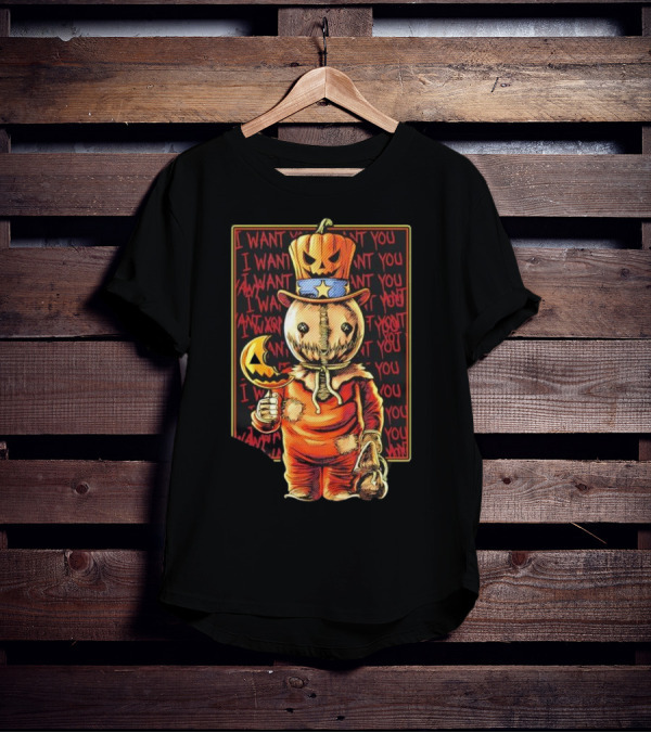 Uncle Sammy Trick 'r Treat Halloween Pumpkin Head I Want You T-Shirt