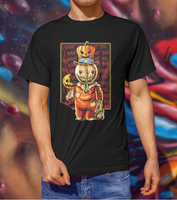 Uncle Sammy Trick 'r Treat Halloween Pumpkin Head I Want You T-Shirt