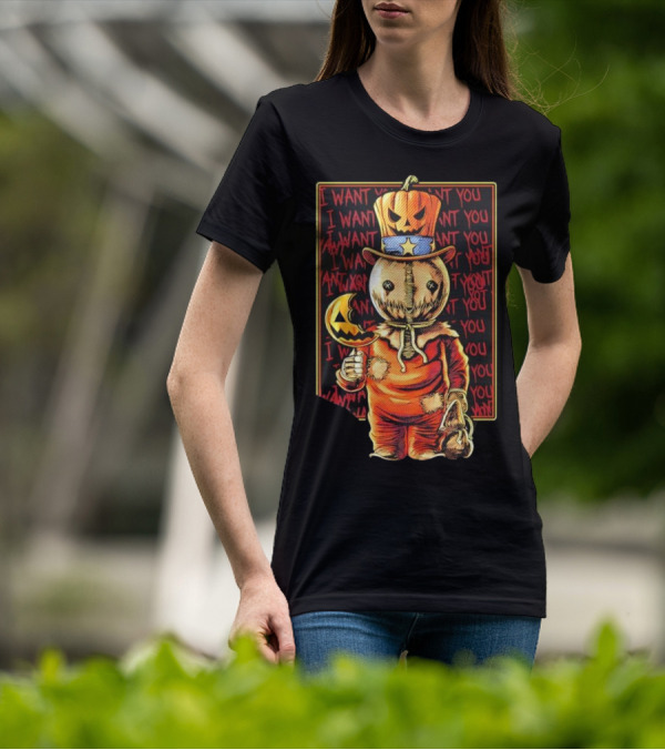 Uncle Sammy Trick 'r Treat Halloween Pumpkin Head I Want You T-Shirt