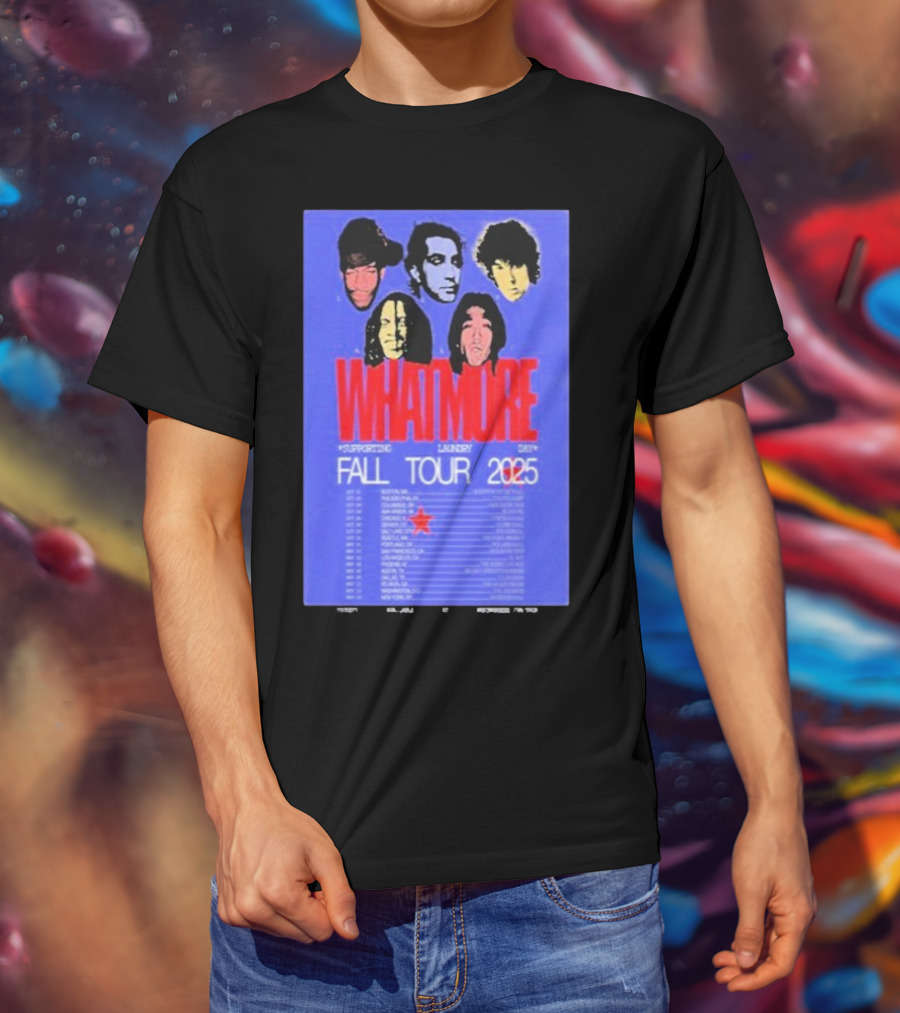 Whatmore Fall Tour 2025 Supporting Laundry Day Band Faces And Tour Dates T-Shirt