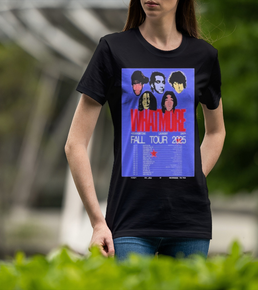Whatmore Fall Tour 2025 Supporting Laundry Day Band Faces And Tour Dates T-Shirt