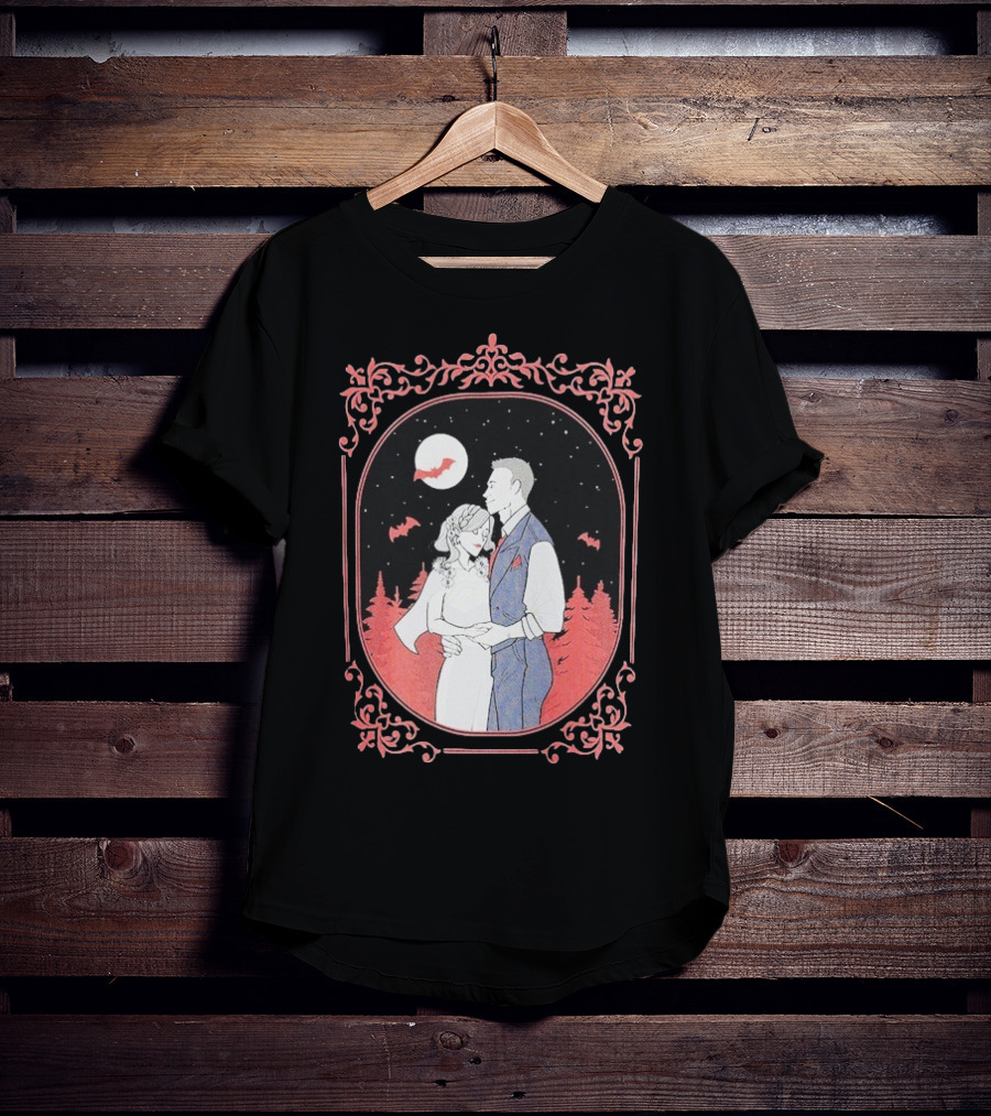 Ali Hazelwood’s Bride And Groom Halloween Romance Under Moonlight T-Shirt