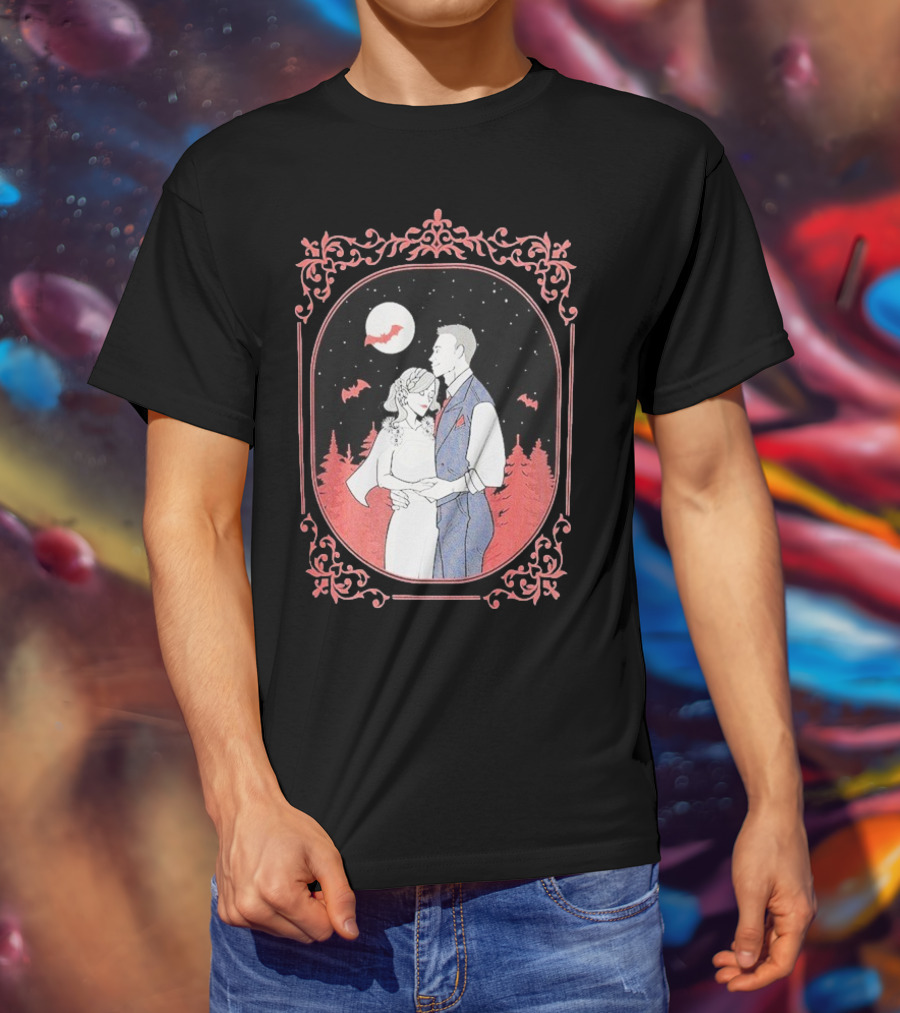 Ali Hazelwood’s Bride And Groom Halloween Romance Under Moonlight T-Shirt
