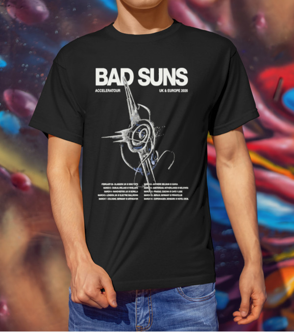 Bad Suns Accelerator UK & Europe 2026 Tour Dates And Locations T-Shirt
