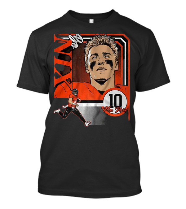 Bo Nix Number 10 Football Collage Frame Denver Broncos Elements T-Shirt