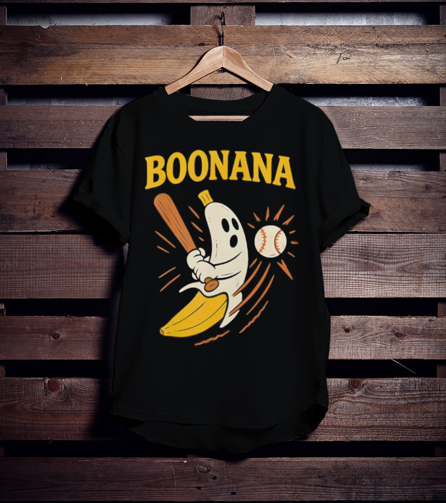 Boonana Baseball Funny Halloween Ghost Banana Costume T-Shirt