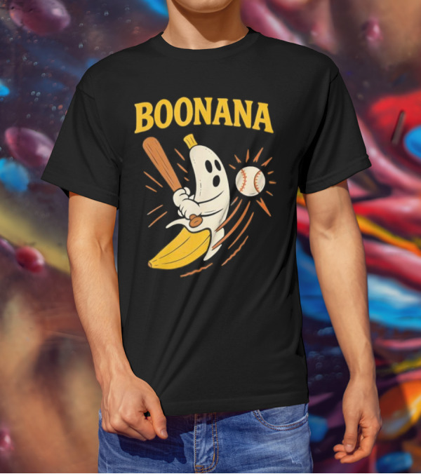 Boonana Baseball Funny Halloween Ghost Banana Costume T-Shirt