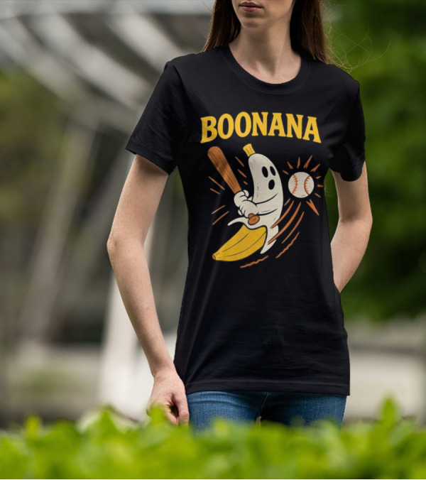 Boonana Baseball Funny Halloween Ghost Banana Costume T-Shirt