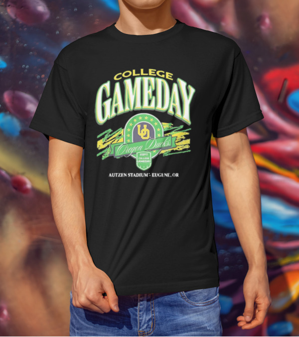 College GameDay Oregon Ducks ESPN Autzen Stadium Eugene OR T-Shirt