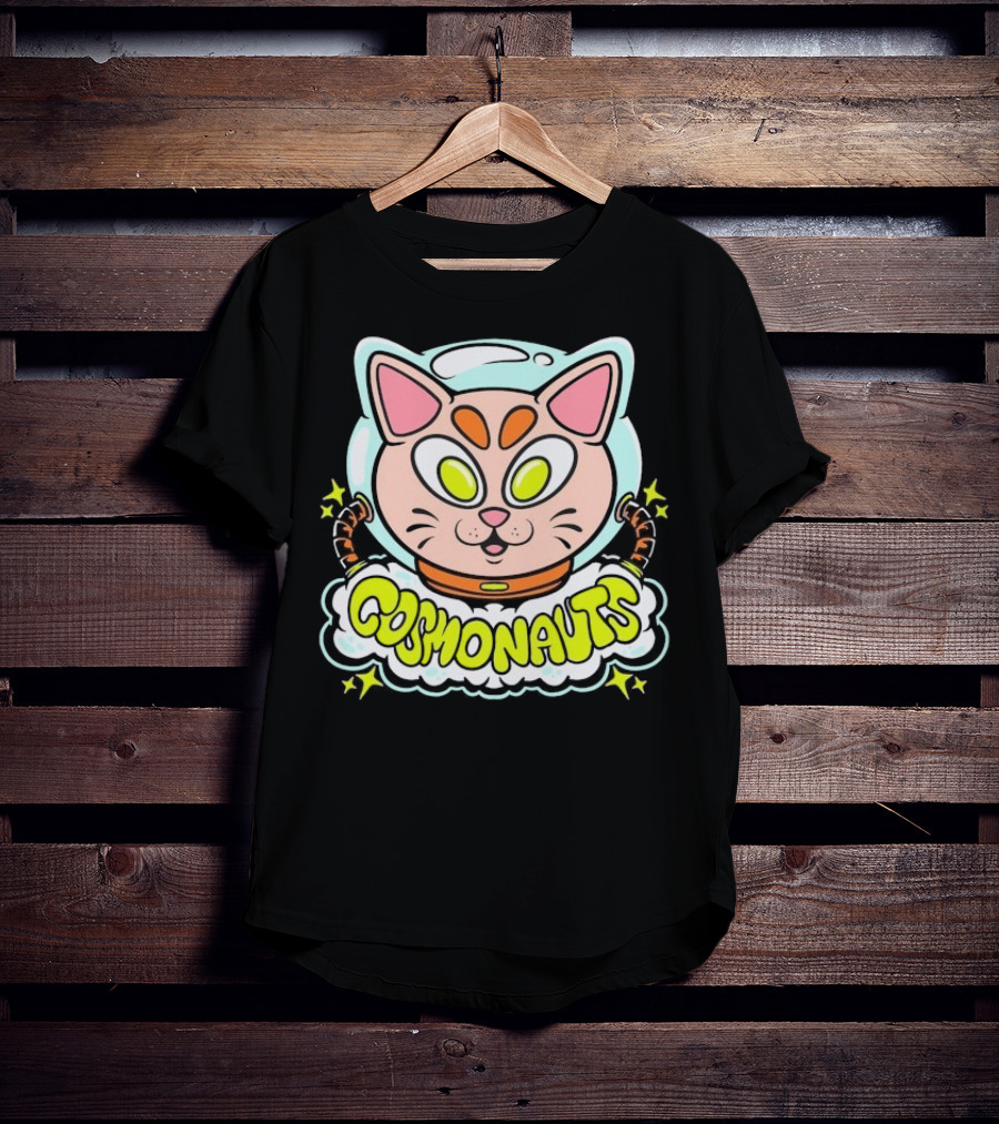 Cosmonauts Sylvester Space Cat Cartoon Logo T-Shirt