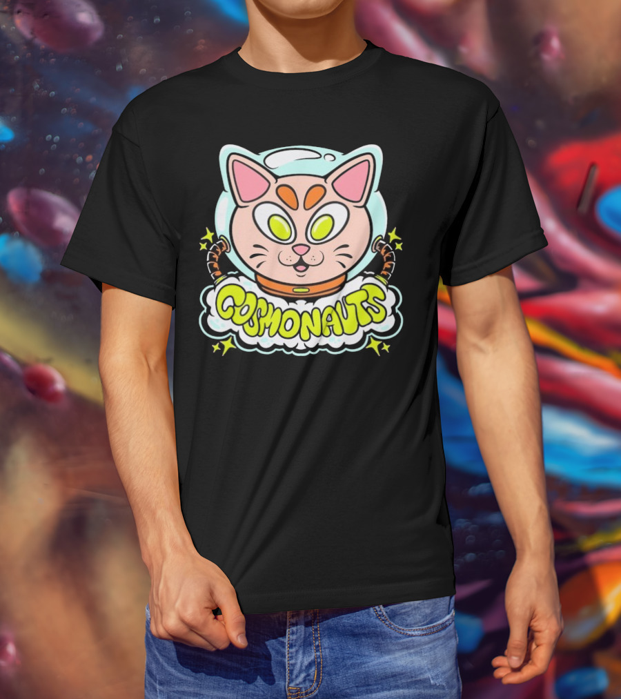 Cosmonauts Sylvester Space Cat Cartoon Logo T-Shirt