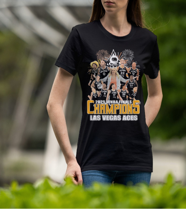 2025 WNBA Finals Champions Las Vegas Aces Team Celebration T-Shirt