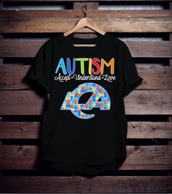 Los Angeles Rams Autism Accept Understand Love Puzzle Rams T-Shirt