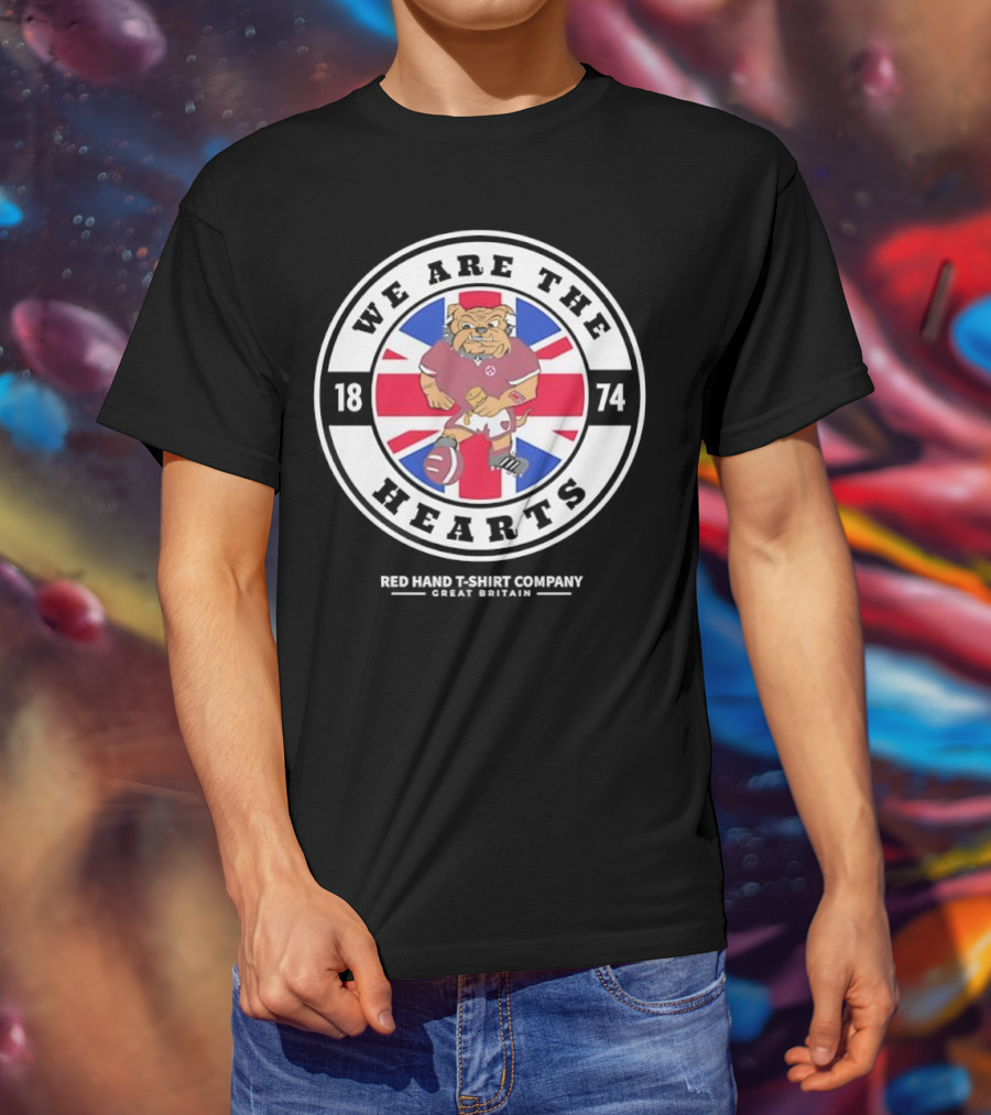 We Are The Hearts 1874 Red Hand Company Great Britain Union Jack Bulldog T-Shirt