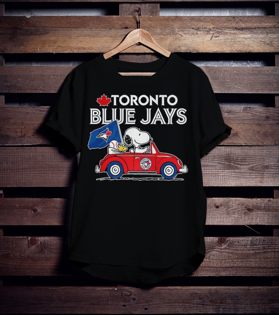 Toronto Blue Jays Snoopy Woodstock Volkswagen Beetle Fan Celebration T-Shirt