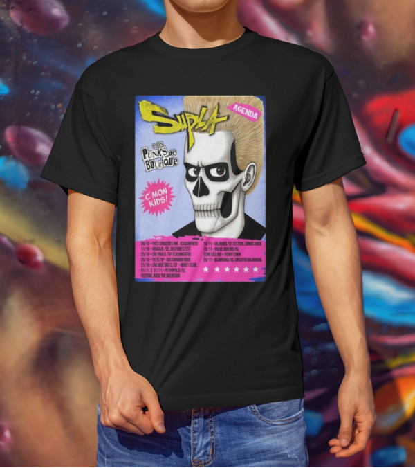 Supla Os Punks De Boutique C'mon Kids! 2025 Tour Agenda Festival Somos Rock T-Shirt