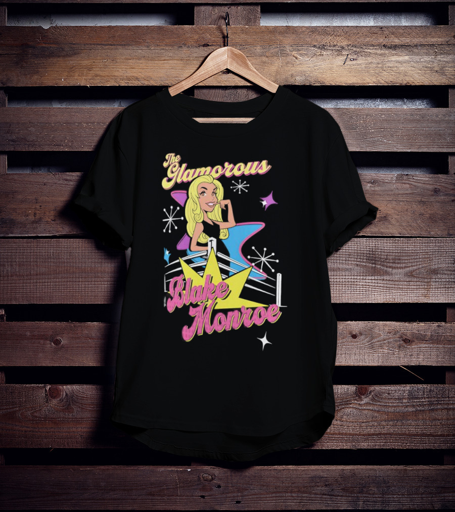 The Glamorous Blake Monroe Retro Wrestling Starburst T-Shirt