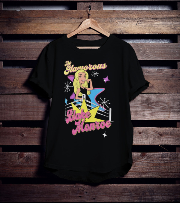 The Glamorous Blake Monroe Retro Wrestling Starburst T-Shirt