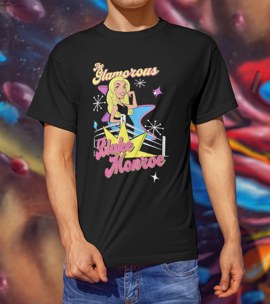 The Glamorous Blake Monroe Retro Wrestling Starburst T-Shirt
