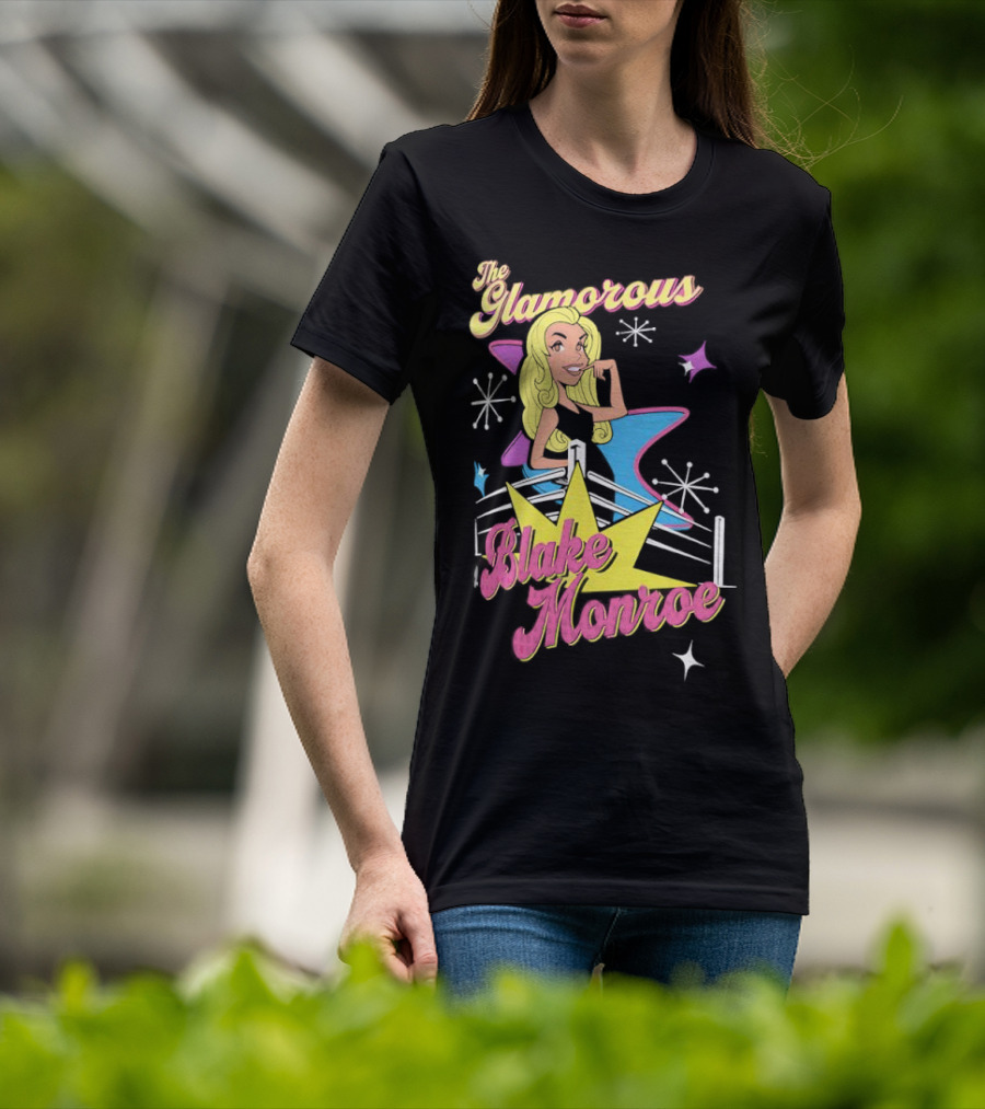 The Glamorous Blake Monroe Retro Wrestling Starburst T-Shirt