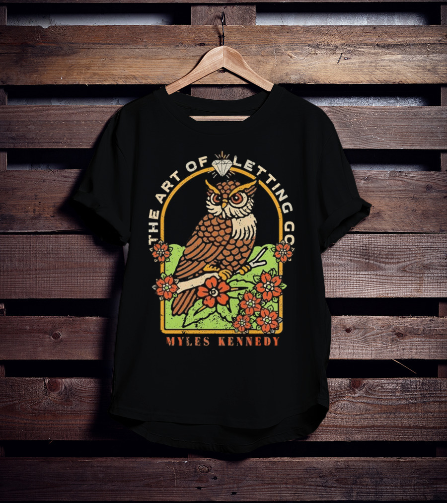 Myles Kennedy The Art Of Letting Go Diamond Owl With Flowers T-Shirt