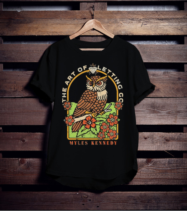 Myles Kennedy The Art Of Letting Go Diamond Owl With Flowers T-Shirt