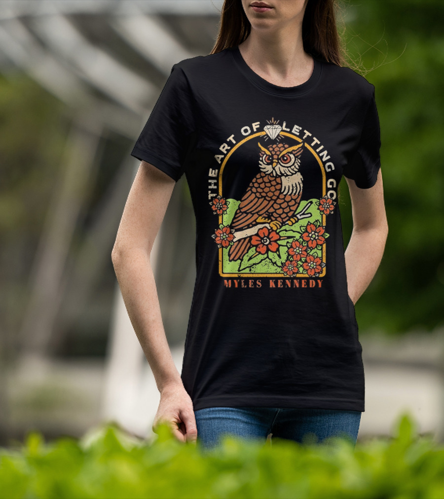 Myles Kennedy The Art Of Letting Go Diamond Owl With Flowers T-Shirt