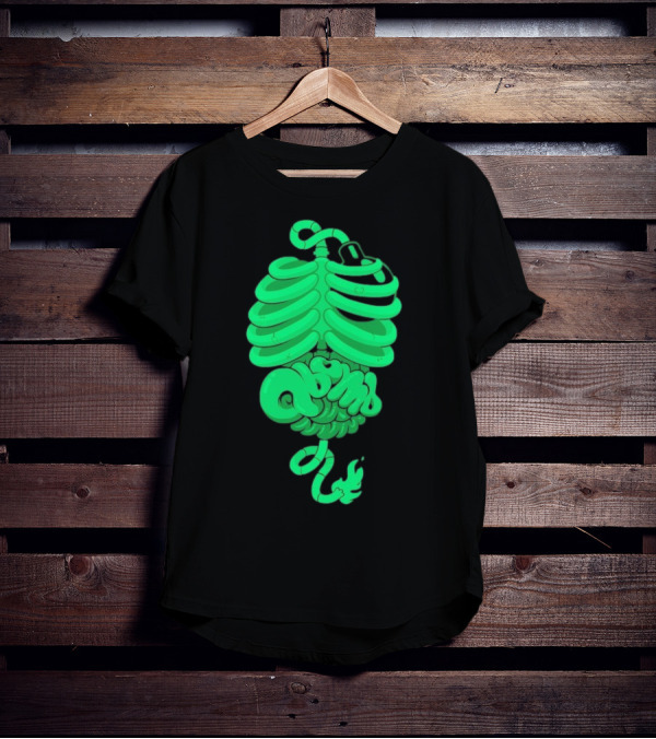 Qbomb Labs Neon Ribcage Gut Bomb T-Shirt