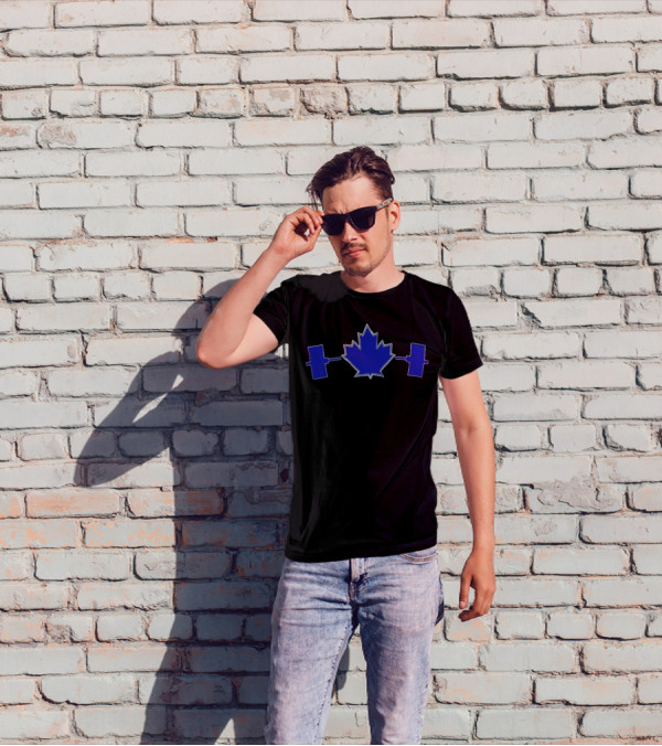 Toronto Blue Jay Maple Leaf Strength With Weights T-Shirt