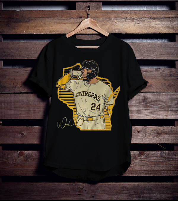 William Contreras Milwaukee Brewers Number 24 Call The 'Pen Signature T-Shirt
