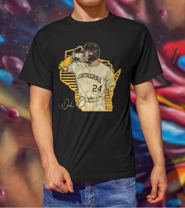 William Contreras Milwaukee Brewers Number 24 Call The 'Pen Signature T-Shirt