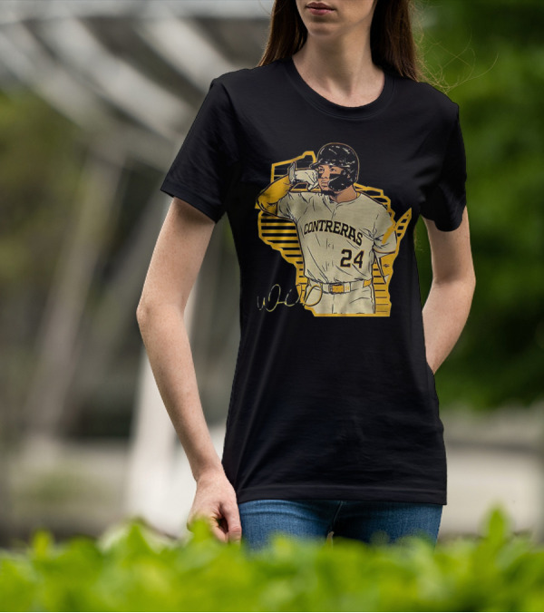 William Contreras Milwaukee Brewers Number 24 Call The 'Pen Signature T-Shirt