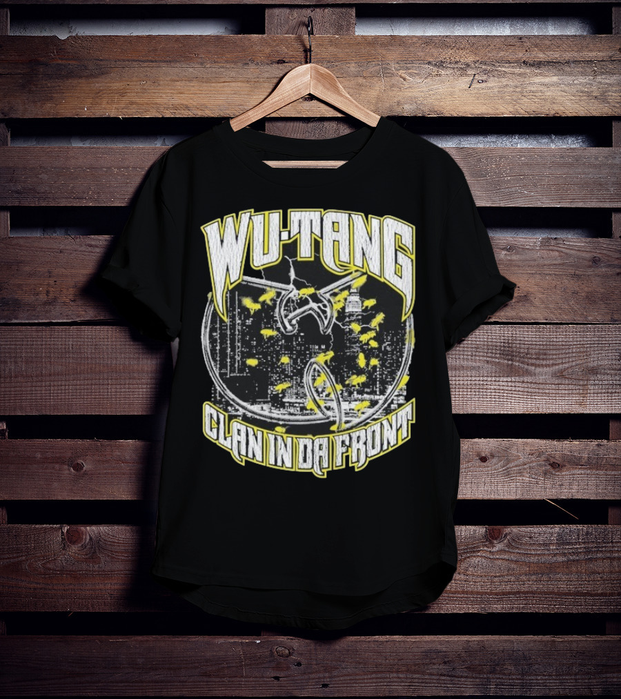 Wu-Tang Clan In Da Front City Skyline Yellow Bats T-Shirt
