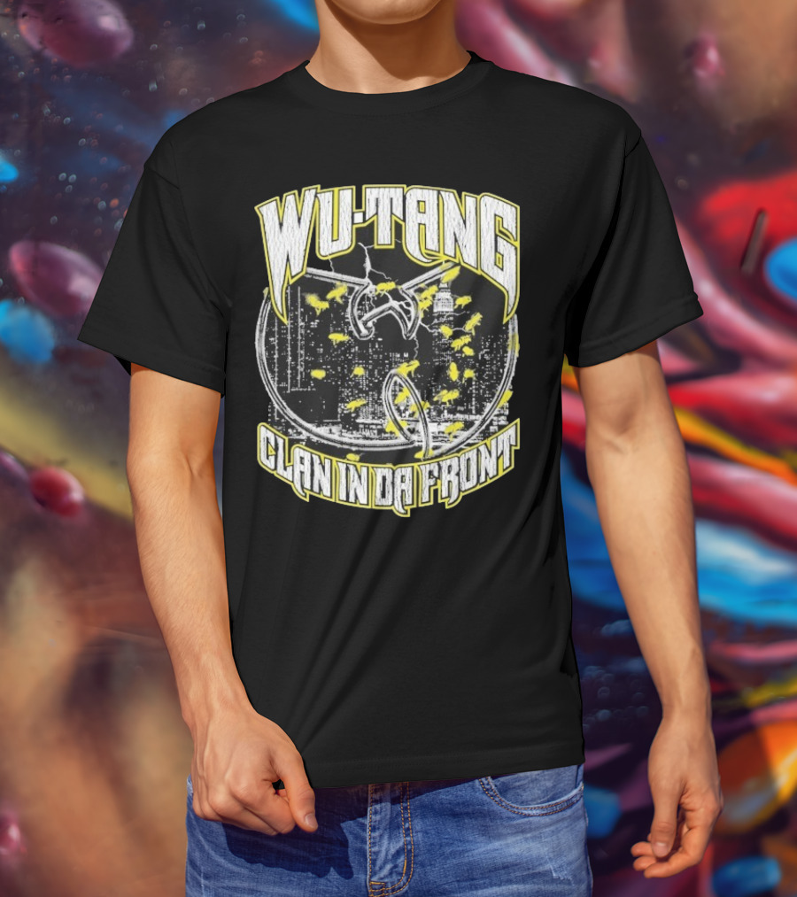 Wu-Tang Clan In Da Front City Skyline Yellow Bats T-Shirt