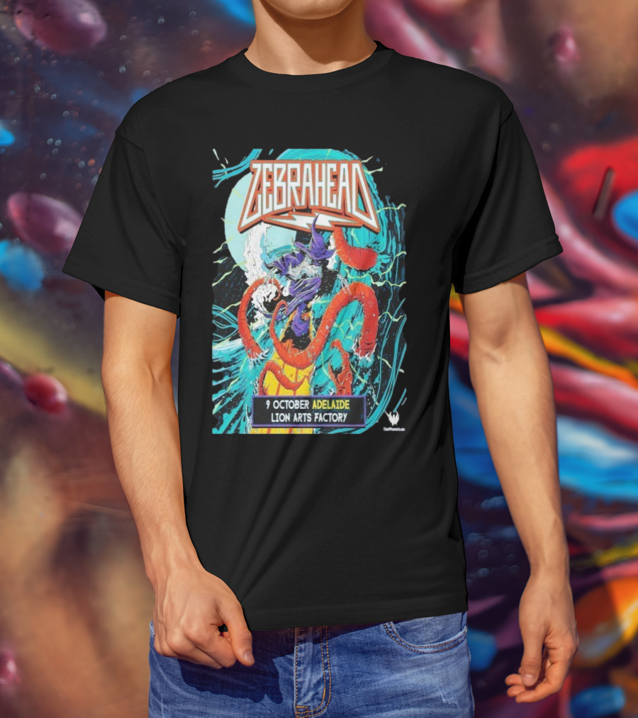 Zebrahead 9 October 2025 Lion Arts Factory Adelaide Vibrant Concert Wave Art T-Shirt