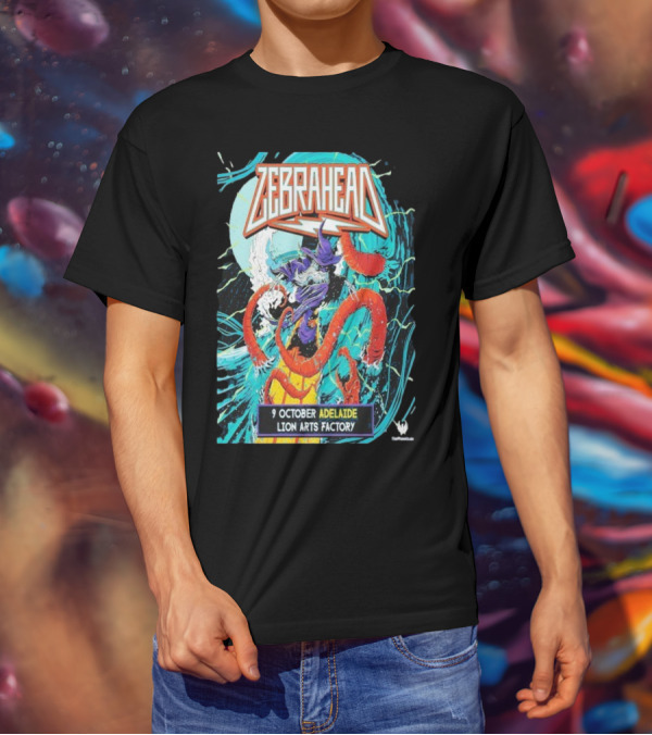Zebrahead 9 October 2025 Lion Arts Factory Adelaide Vibrant Concert Wave Art T-Shirt