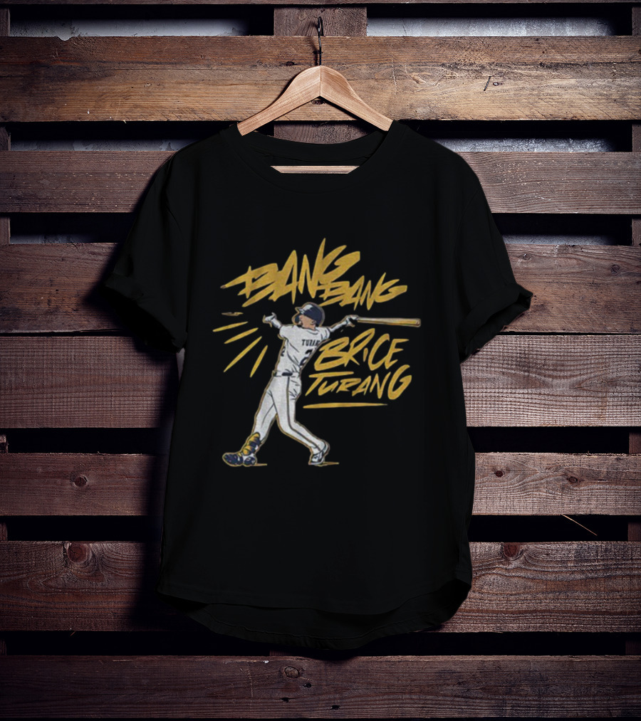 Bang Bang Brice Turang Milwaukee Brewers MLB 2025 Baseball Action T-Shirt