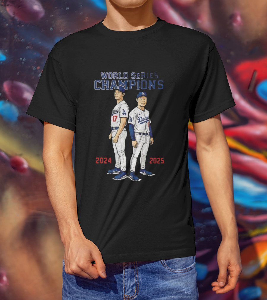 Dodgers World Series Champions 2024 2025 Ohtani Yamamoto T-Shirt