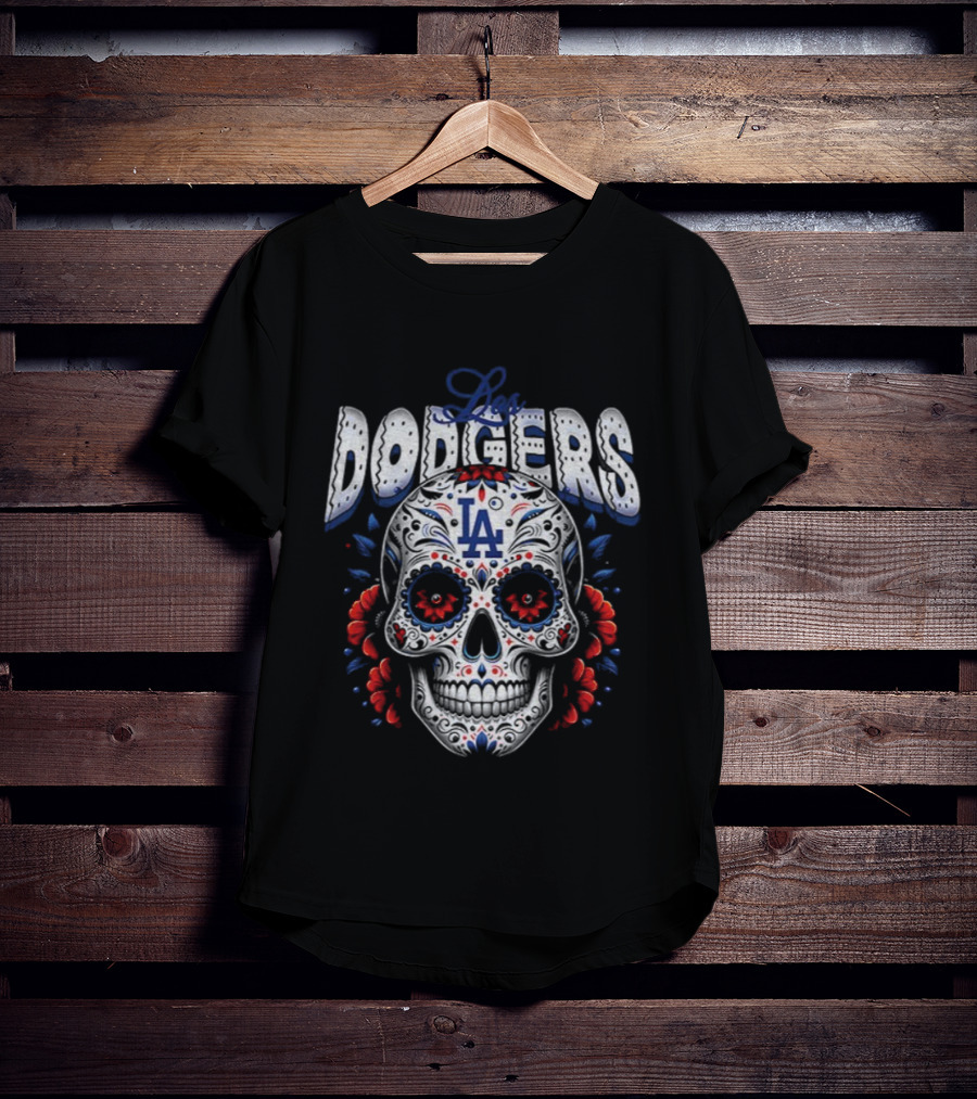 Los Angeles Dodgers Sugar Skull Día De Los Muertos 2025 World Series MLB T-Shirt