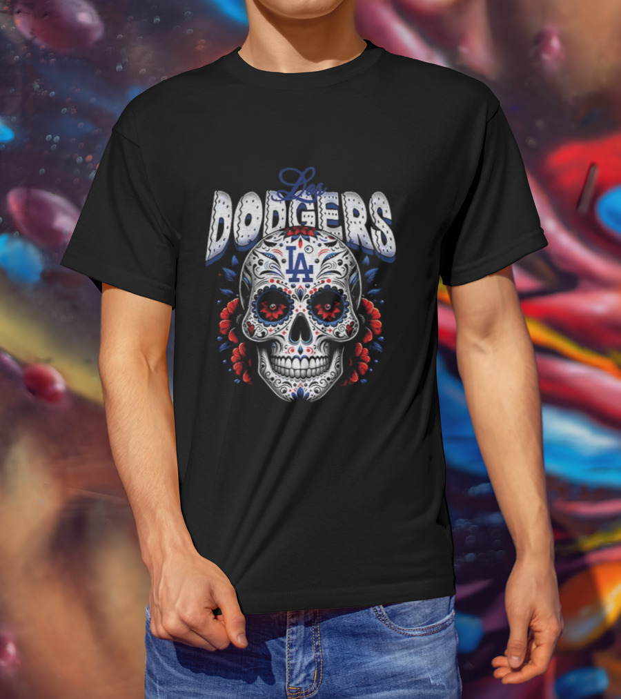 Los Angeles Dodgers Sugar Skull Día De Los Muertos 2025 World Series MLB T-Shirt