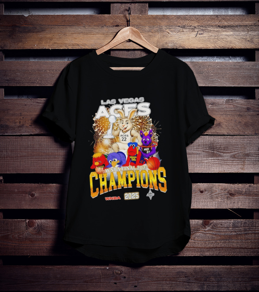 Las Vegas Aces 2025 WNBA Final Champions Phoenix Indiana Seattle Mascot T-Shirt