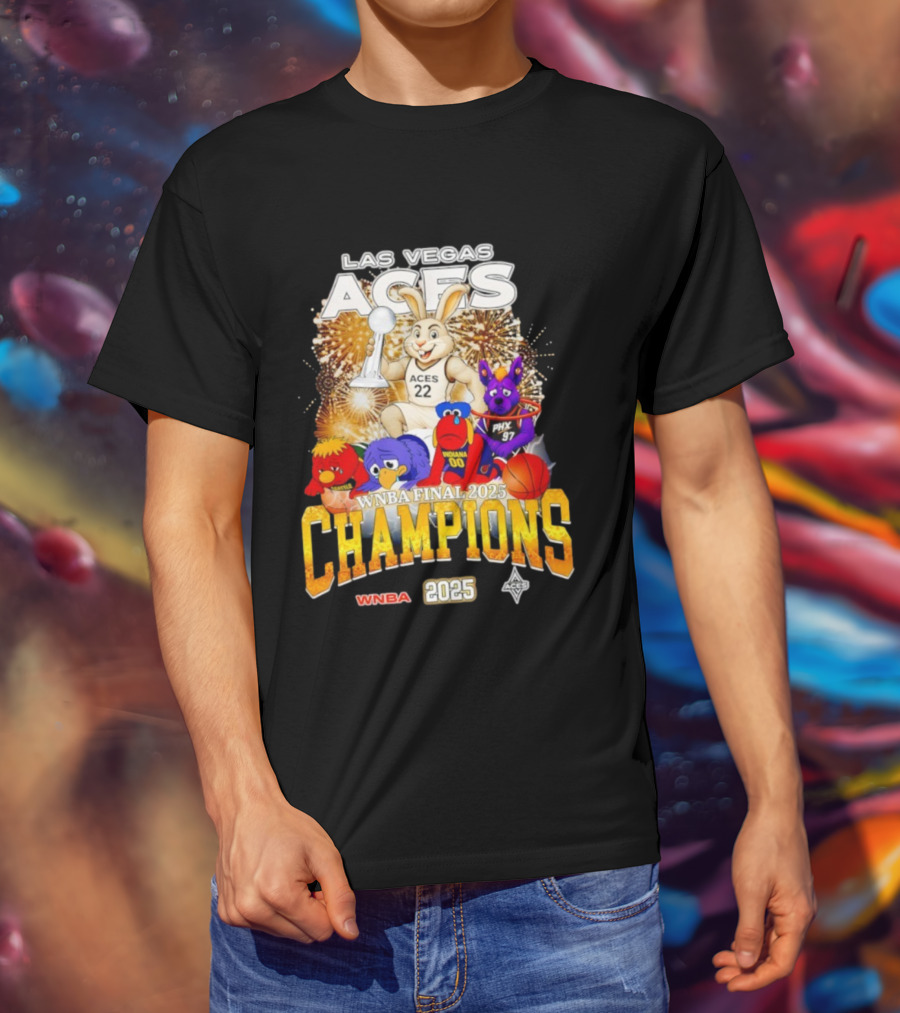 Las Vegas Aces 2025 WNBA Final Champions Phoenix Indiana Seattle Mascot T-Shirt
