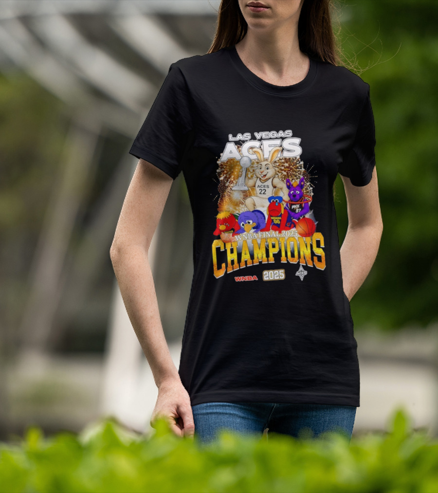 Las Vegas Aces 2025 WNBA Final Champions Phoenix Indiana Seattle Mascot T-Shirt
