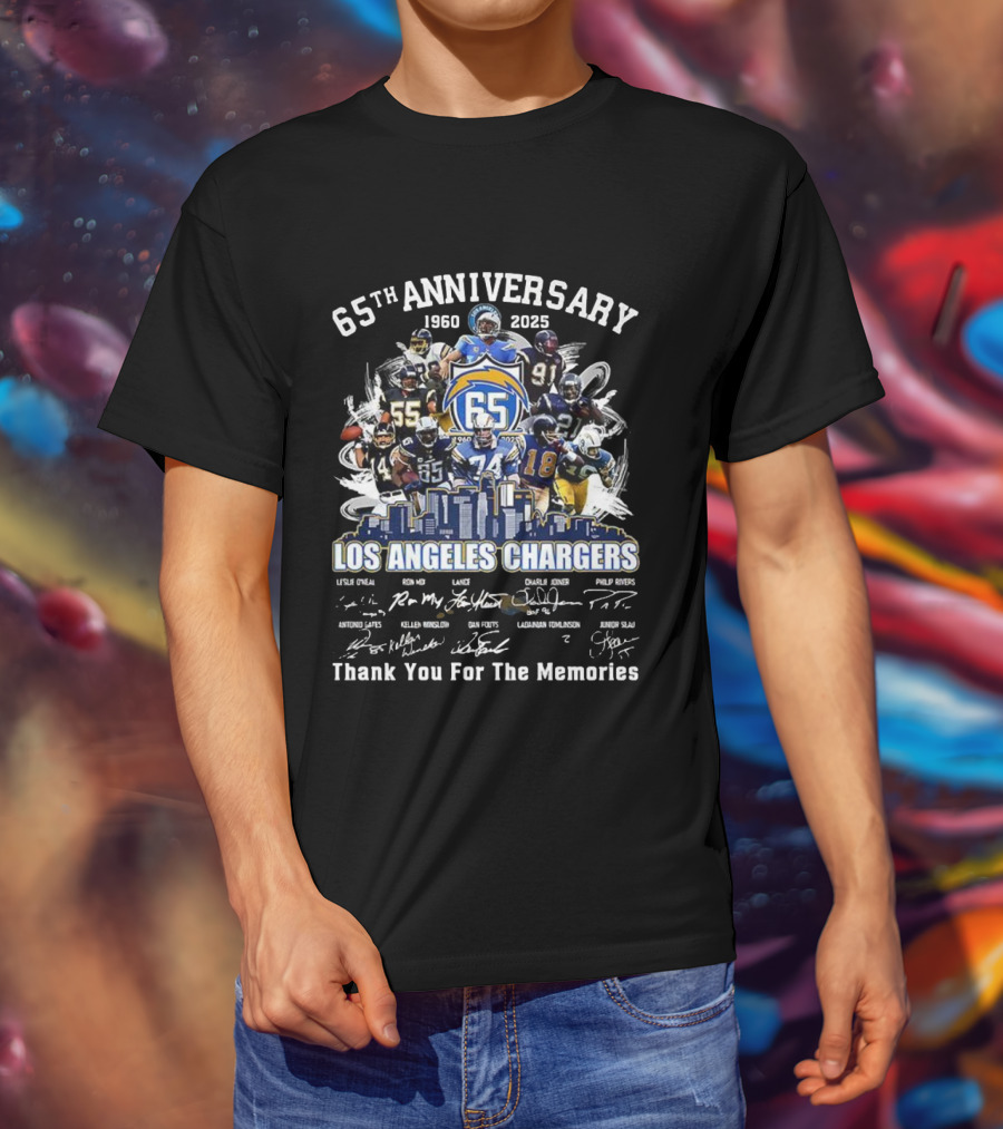 Los Angeles Chargers 65th Anniversary 1960 2025 Thank You For The Memories T-Shirt
