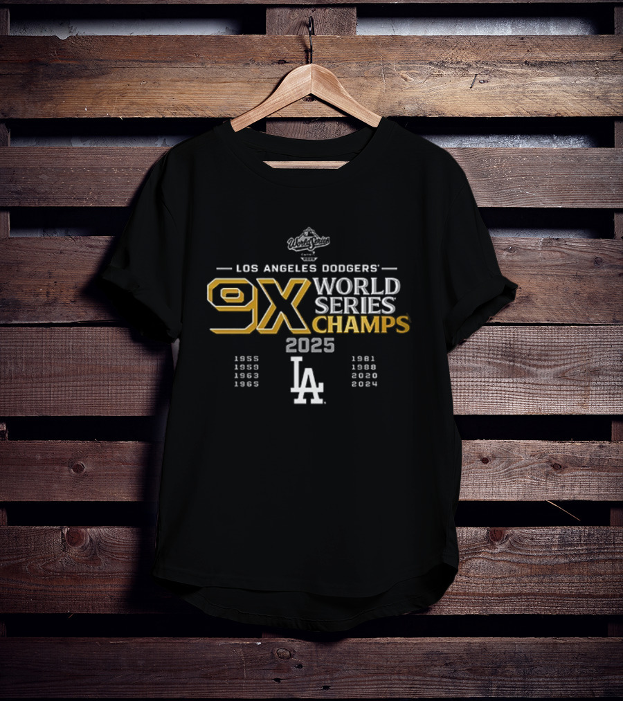 Los Angeles Dodgers 9X World Series Champs 2025 T-Shirt